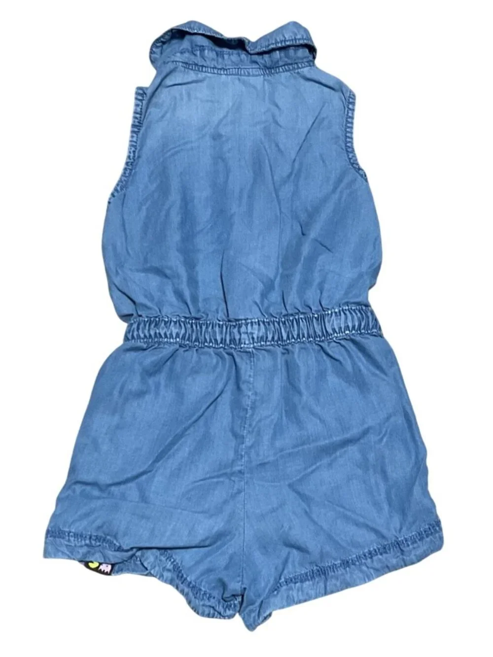 Justice Pac-Man Blue Sleeveless Romper Sz M Elastic Waist Pac-Man Zipper Girls